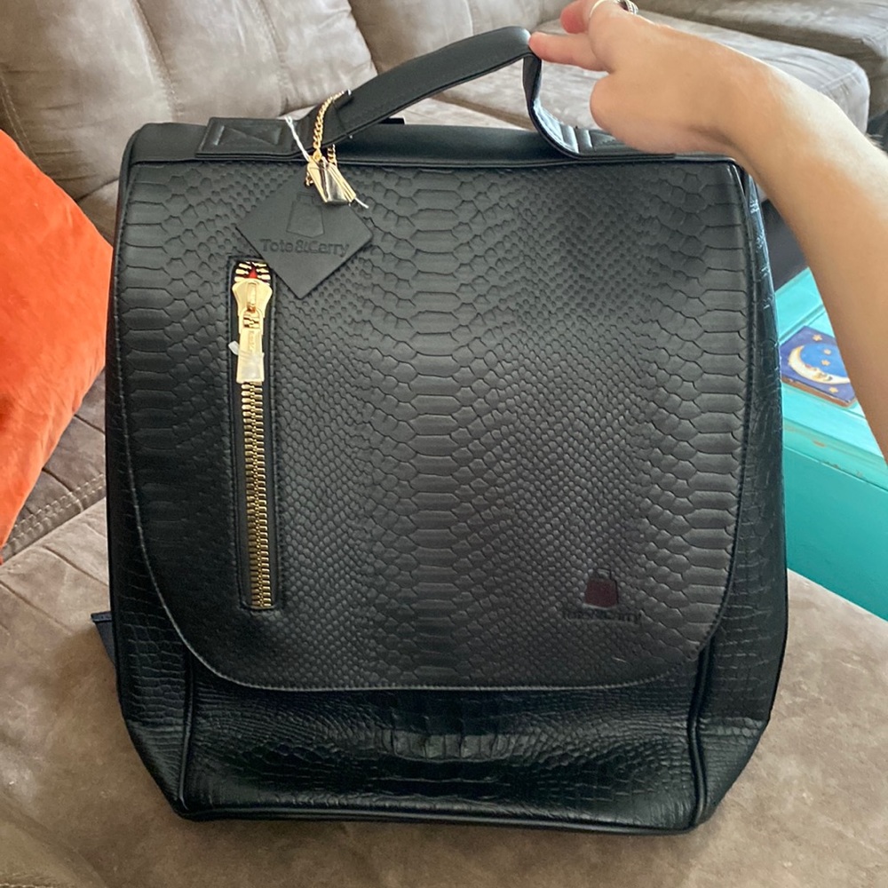 Tote and Carry Vegan Leather Backpack